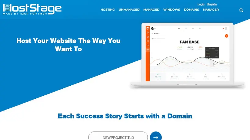 Host-Stage homepage screenshot