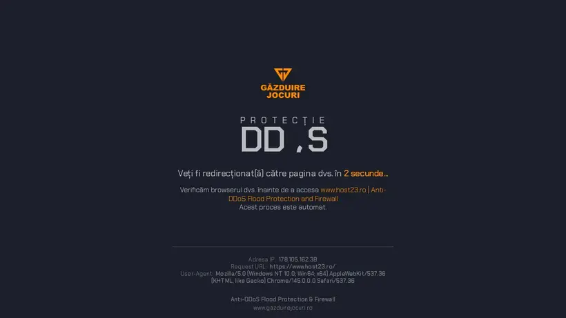 Host23 homepage screenshot