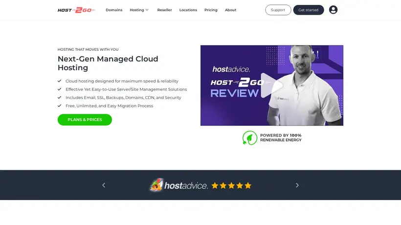 Host2Goo homepage screenshot