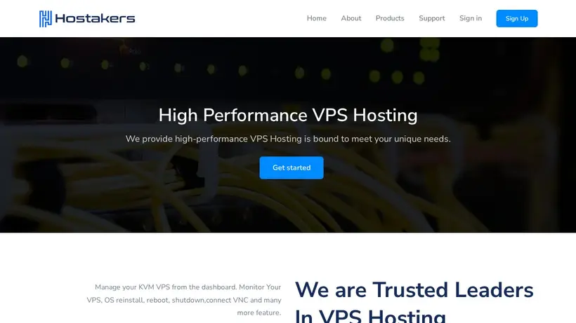 HostAkers homepage screenshot