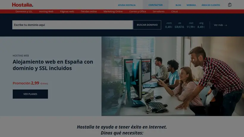 HostAlia homepage screenshot