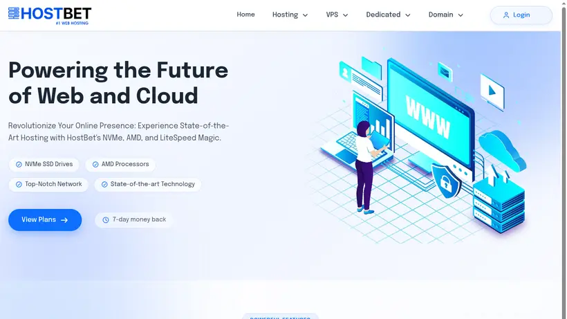 HostBet homepage screenshot