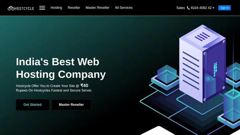HostCycle homepage screenshot
