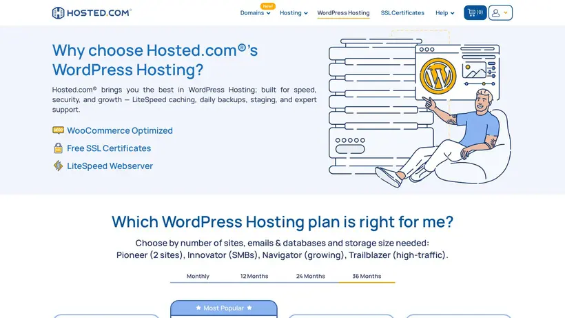 Hosted homepage screenshot