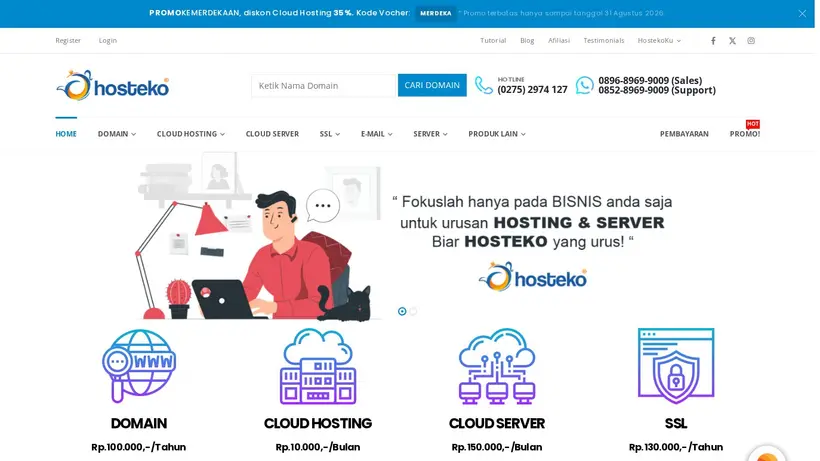 HostEko homepage screenshot