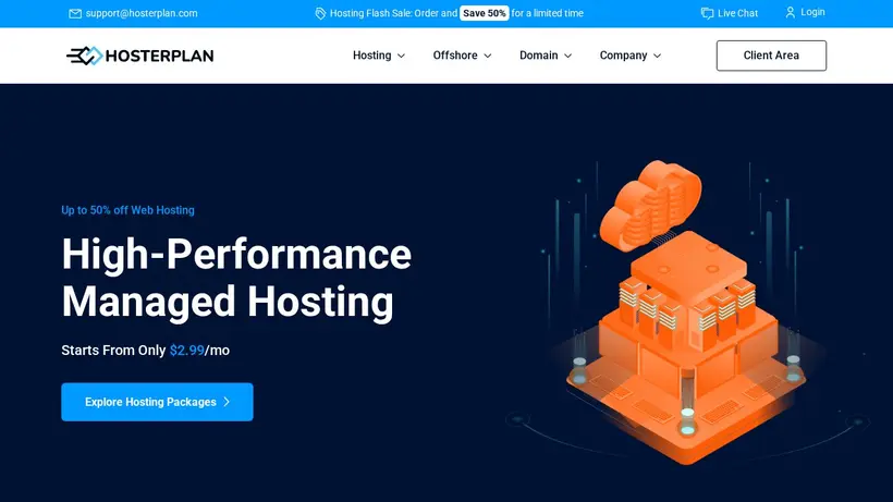 HosterPlan homepage screenshot