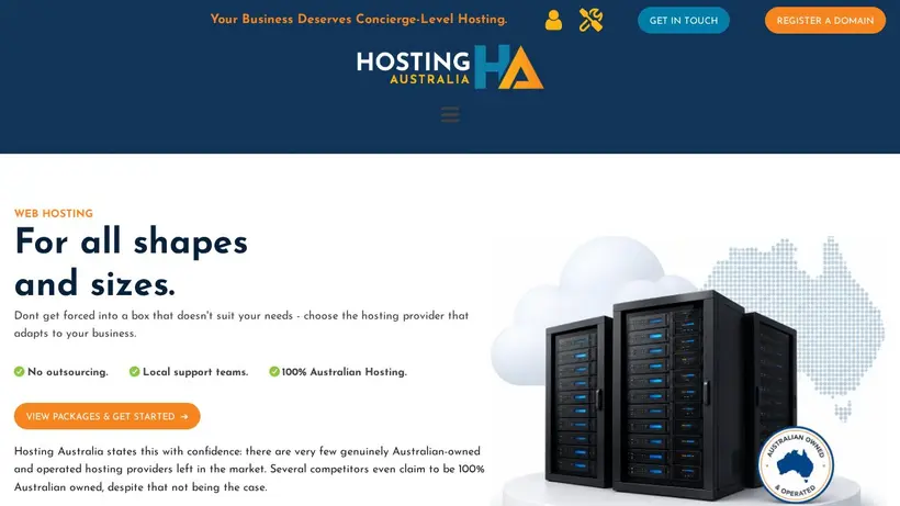 Hosting-Australia homepage screenshot