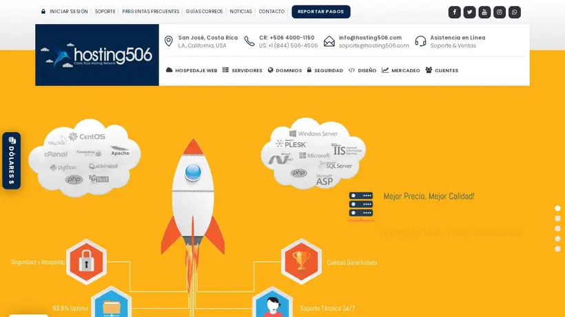 Hosting506 homepage screenshot