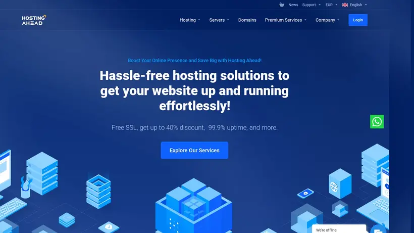 HostingAhead homepage screenshot