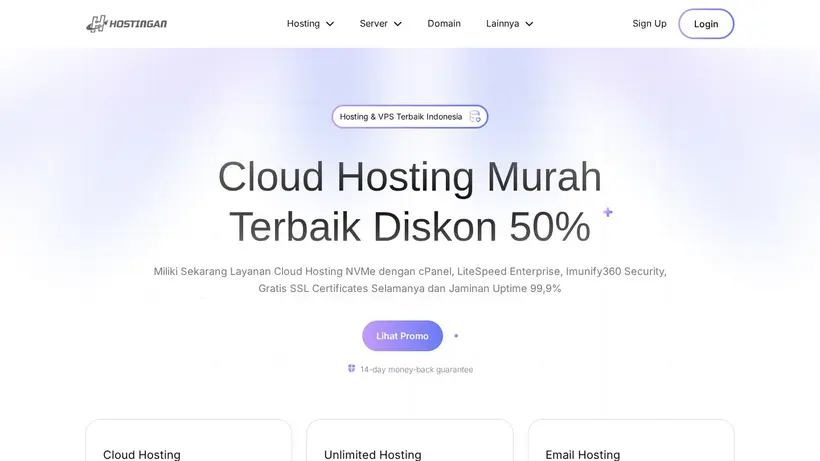 Hostingan.id homepage screenshot