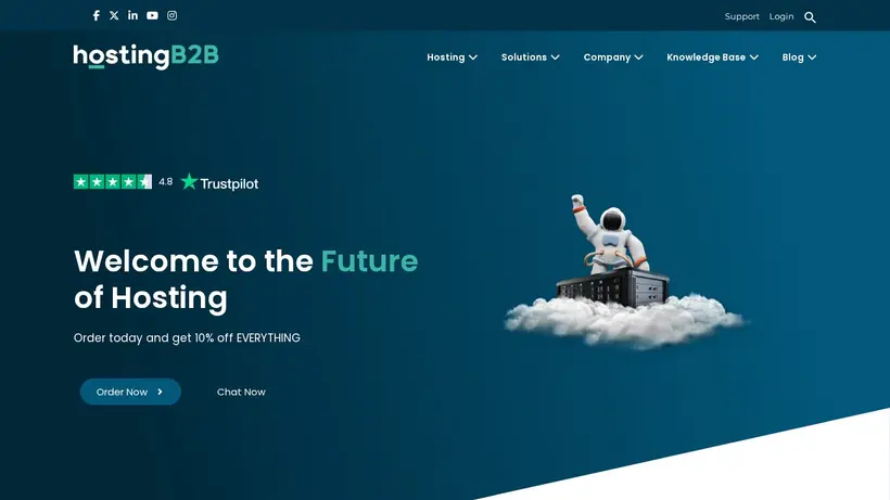HostingB2B homepage screenshot