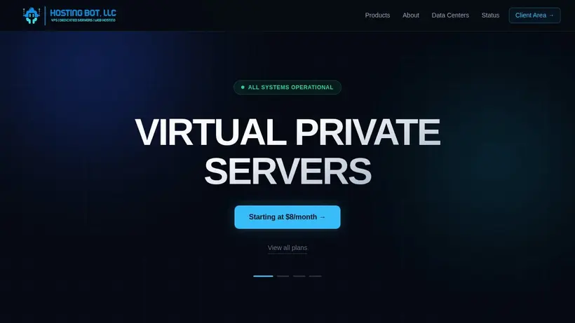 HostingBot homepage screenshot