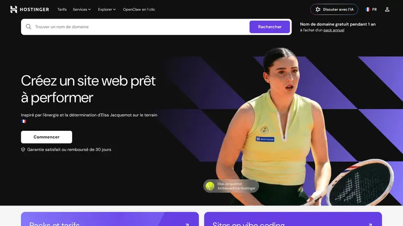 Hostinger.fr homepage screenshot