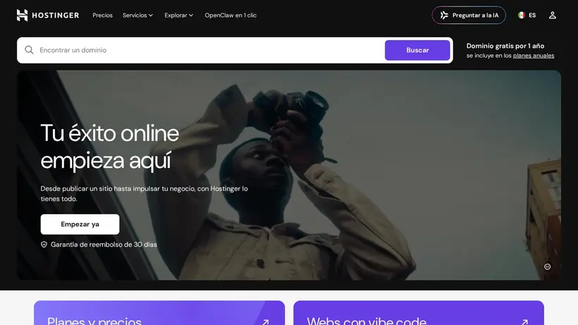 Hostinger.mx homepage screenshot