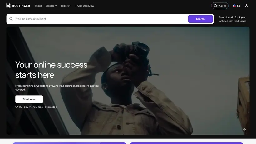 Hostinger.ph homepage screenshot
