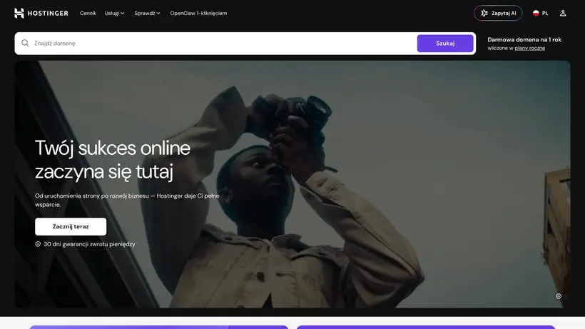 Hostinger.pl homepage screenshot