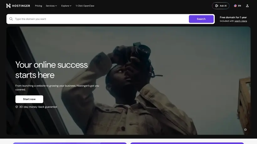 Hostinger homepage screenshot