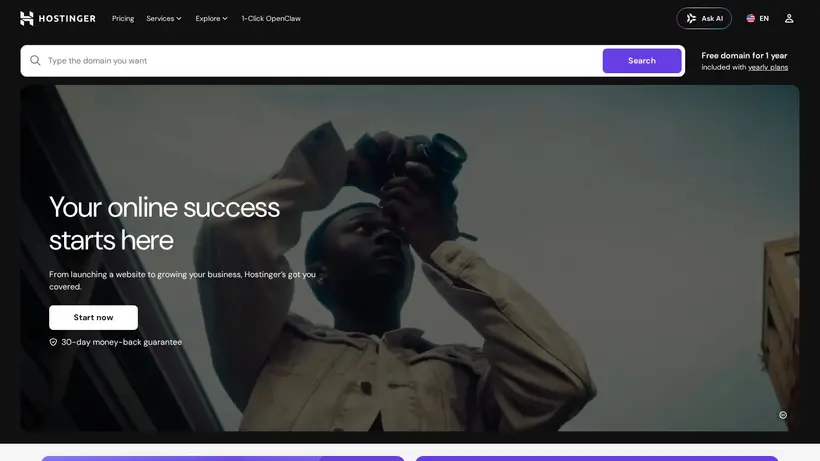 Hostinger.ru homepage screenshot