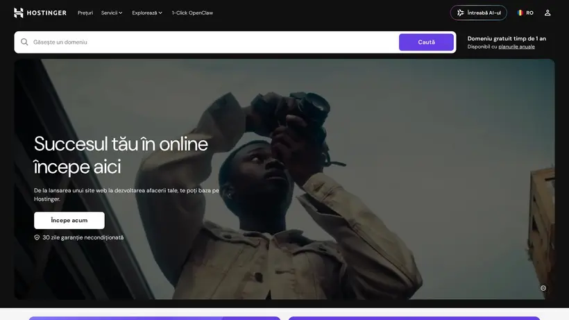 Hostinger.ro homepage screenshot