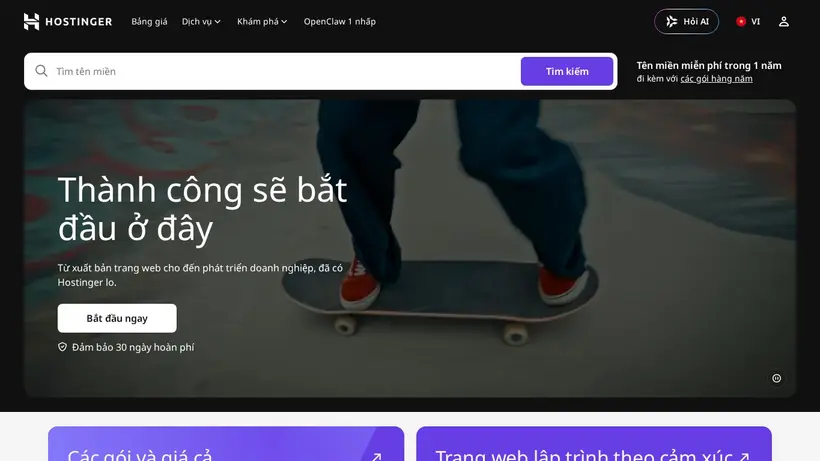 Hostinger.vn homepage screenshot
