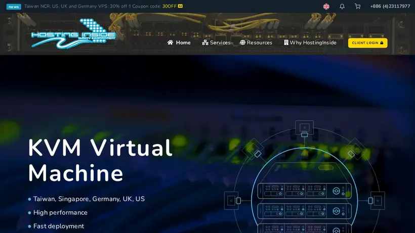 HostingInside homepage screenshot
