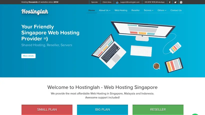 Hostinglah homepage screenshot