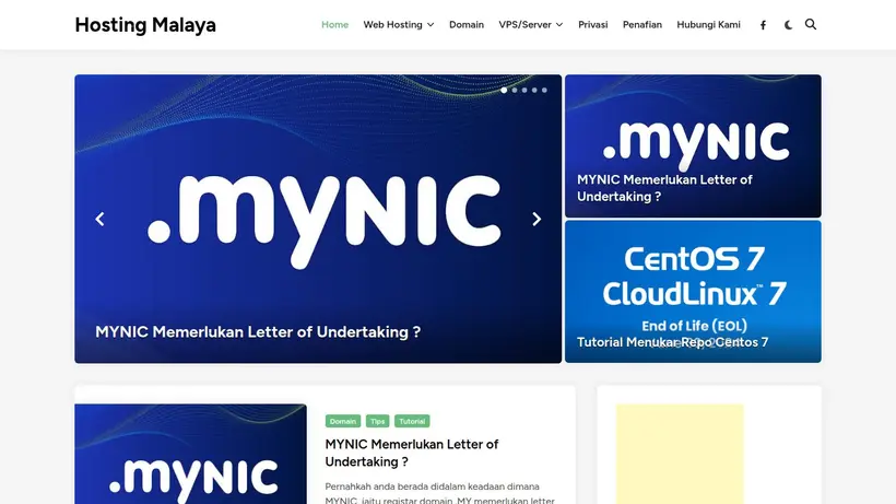Hosting Malaya homepage screenshot