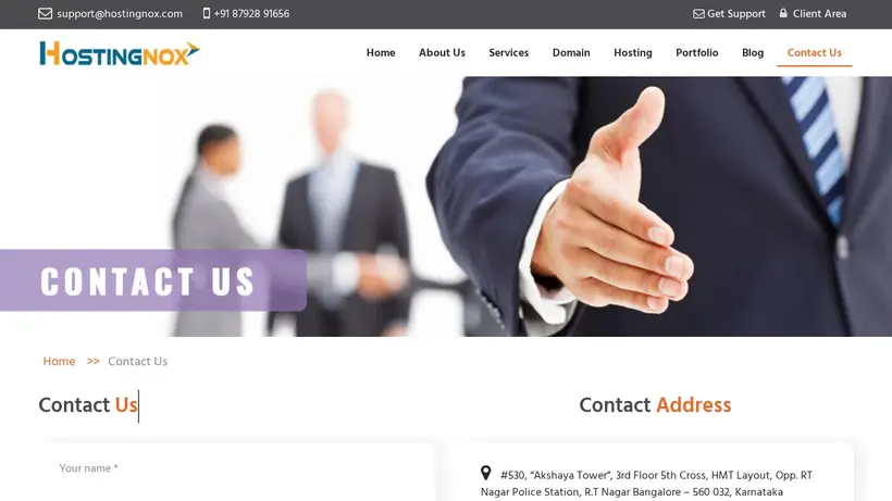 HostingNox homepage screenshot