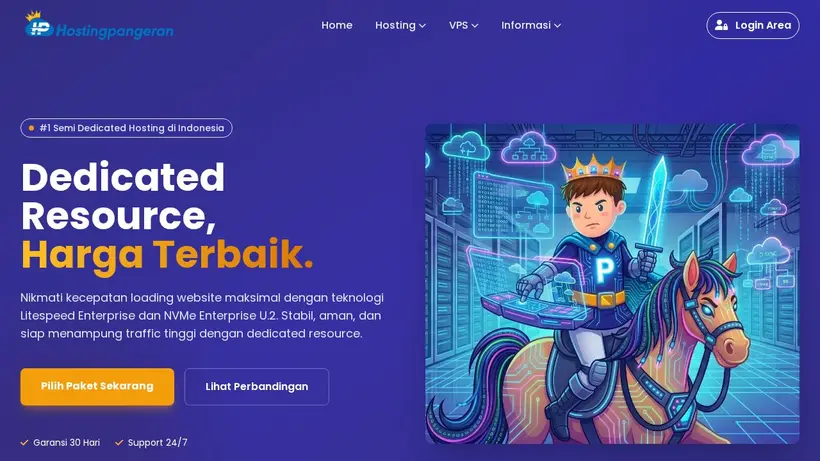 HostingPangeran homepage screenshot
