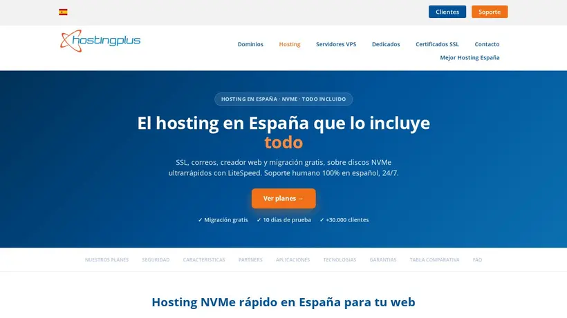 Hostingplus.com.es homepage screenshot