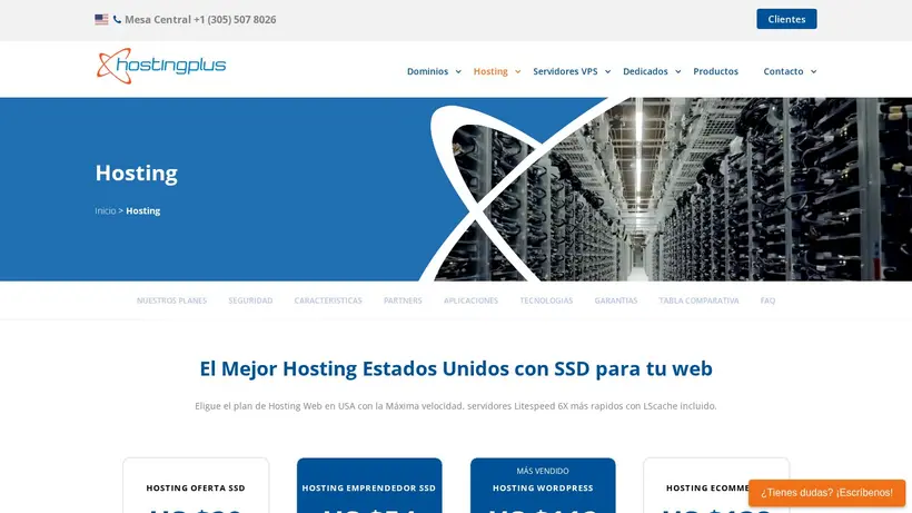 Hostingplus.lat homepage screenshot
