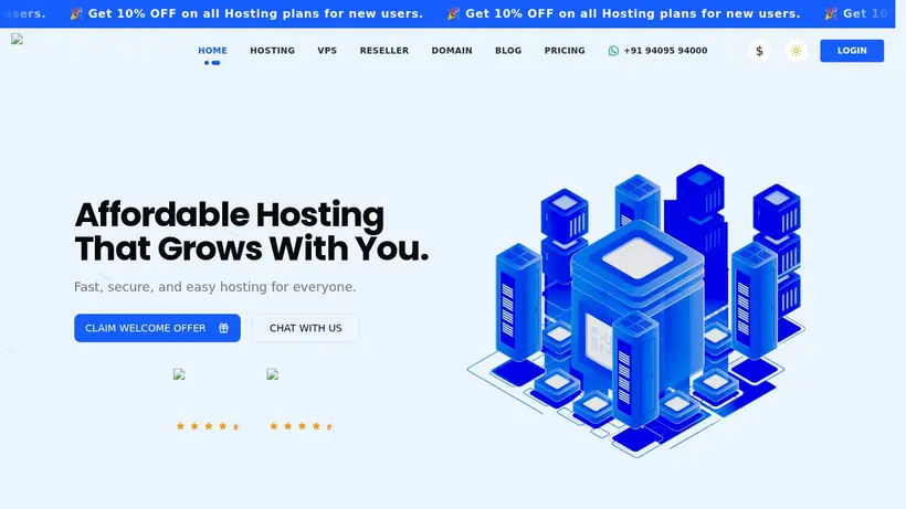 HostingSpell homepage screenshot