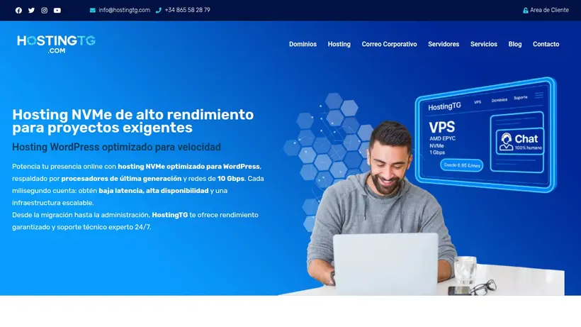 HostingTG homepage screenshot
