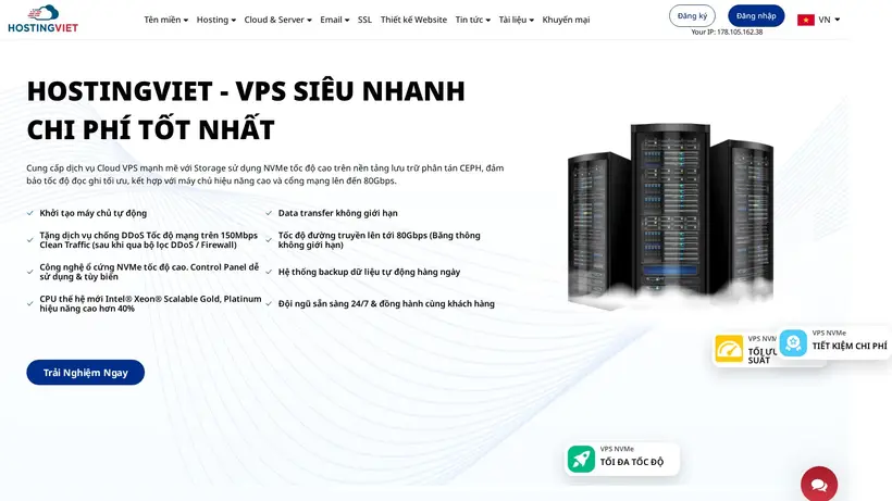 HostingViet.vn homepage screenshot