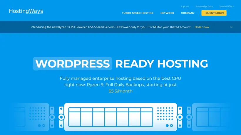 HostingWays homepage screenshot
