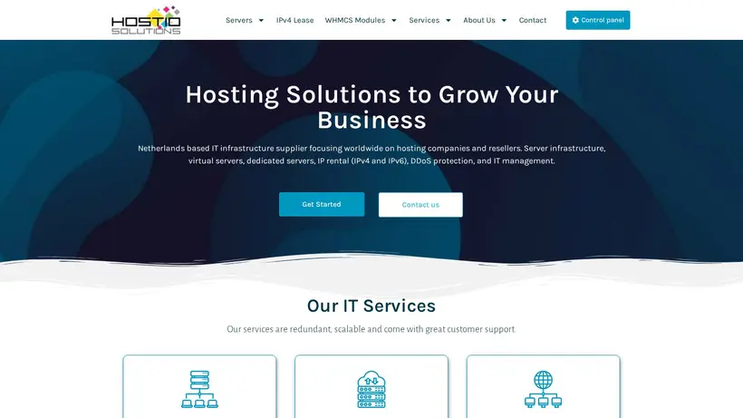 Hostio.Solutions homepage screenshot