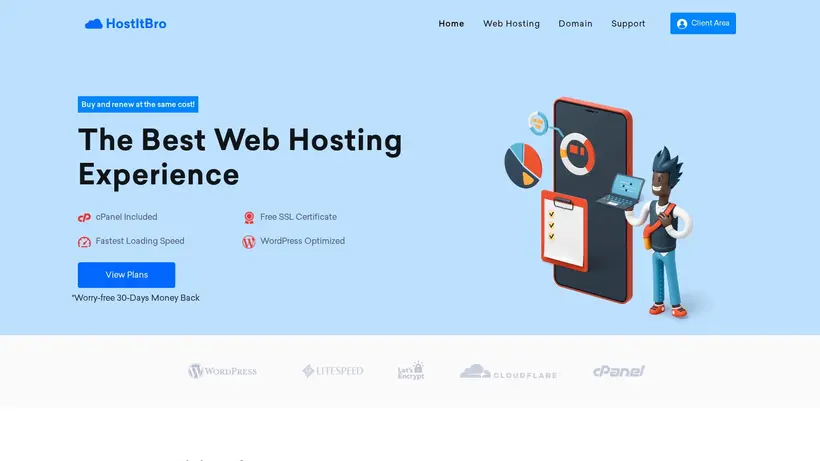 HostItBro homepage screenshot