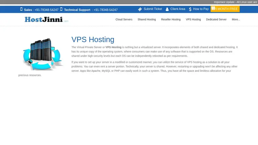 HostJinni homepage screenshot