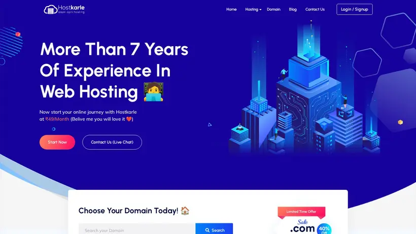 HostKarle homepage screenshot