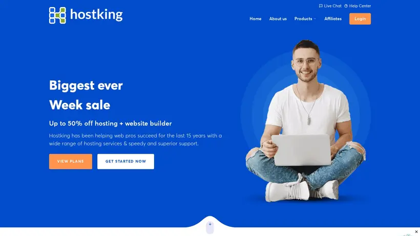 Hostking.host homepage screenshot