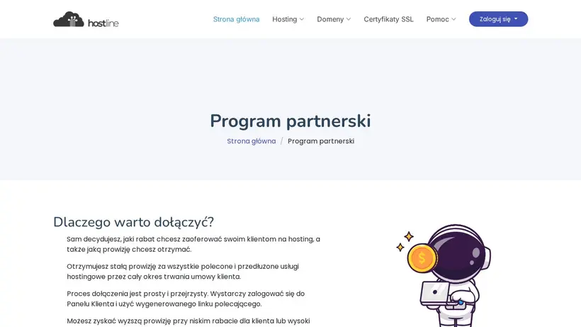Hostline.pl homepage screenshot