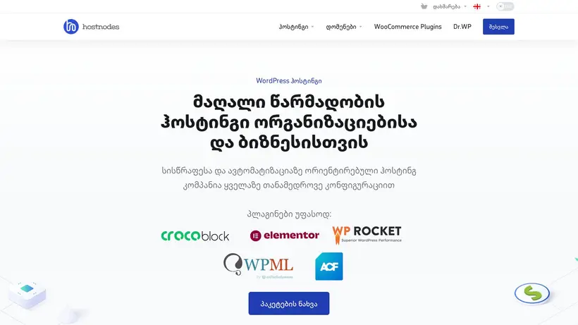 HostNodes.ge homepage screenshot