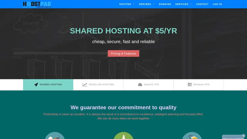 Host Pad homepage screenshot
