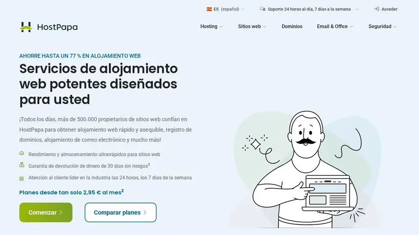 HostPapa.es homepage screenshot