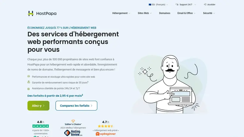 HostPapa.eu homepage screenshot
