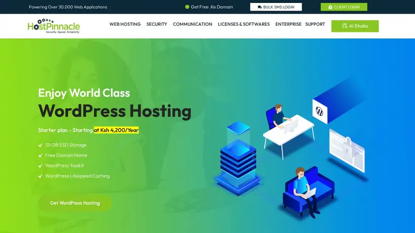 HostPinnacle homepage screenshot