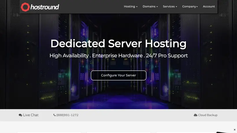 HostRound homepage screenshot