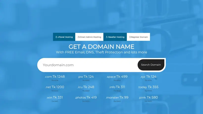 HostTheWebsite homepage screenshot