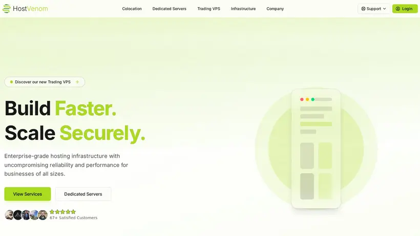 Host Venom homepage screenshot