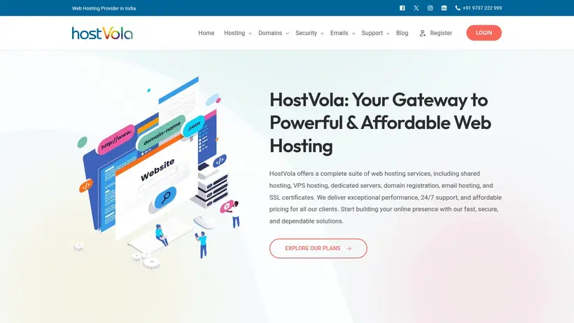 Host Vola homepage screenshot